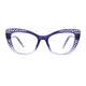 Cat-eye Transparent Purple Eyeglasses