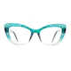 Cat-eye Transparent Green Eyeglasses