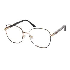 Square Black Gold Eyeglasses