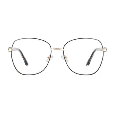 Square Black Gold Eyeglasses