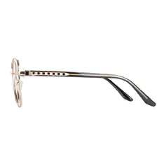 Square Black Gold Eyeglasses