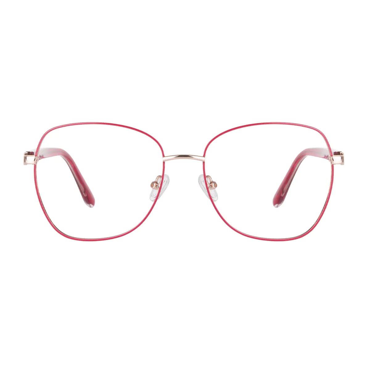Square Red/Gold Eyeglasses