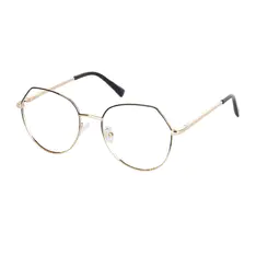 Geometric Black Gold Eyeglasses