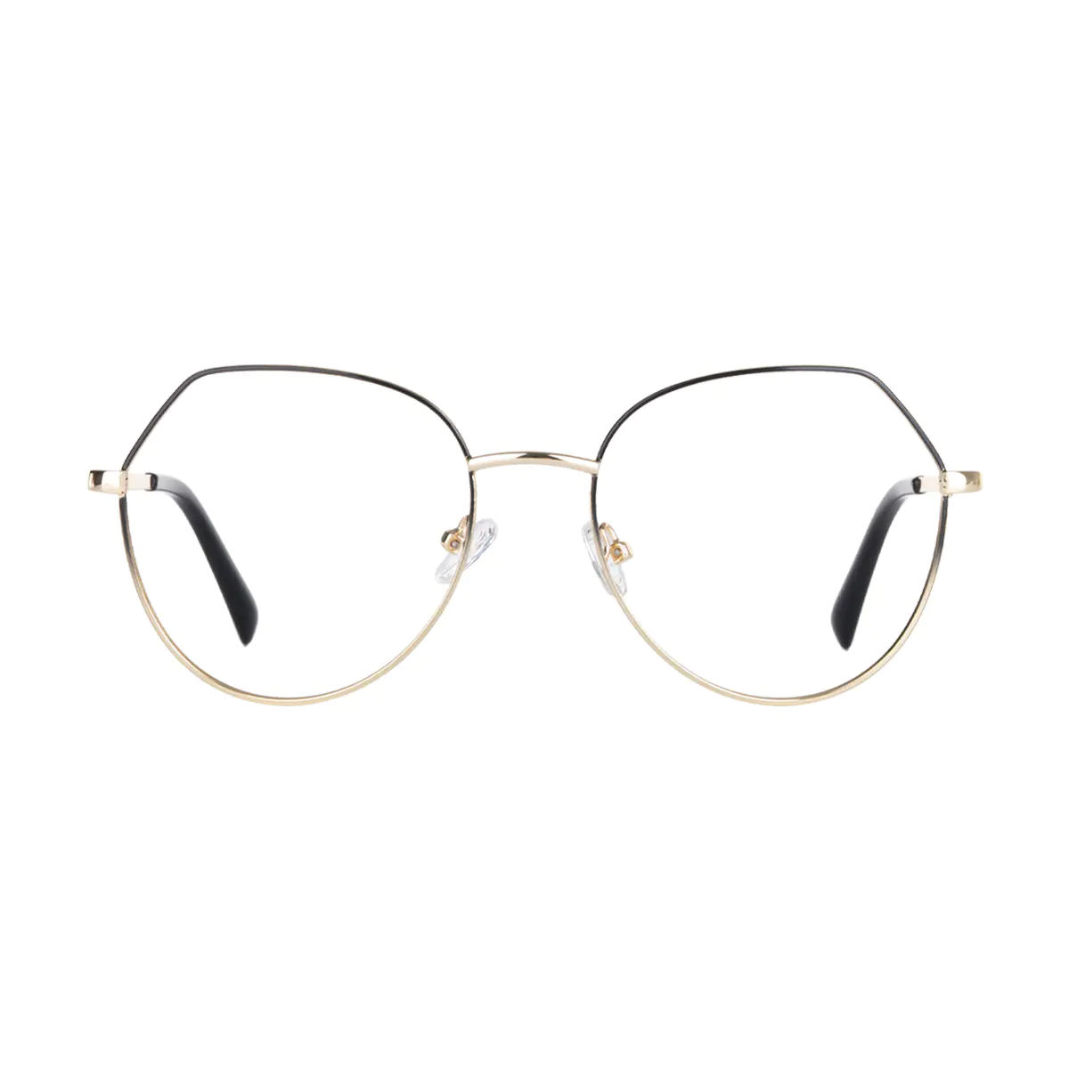 Geometric Black Gold Eyeglasses