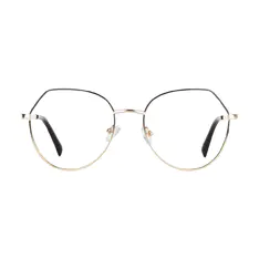 Geometric Black Gold Eyeglasses