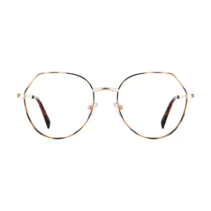 Geometric Tortoiseshell/Gold Eyeglasses