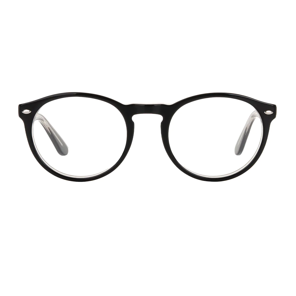 Round Matte Black Eyeglasses