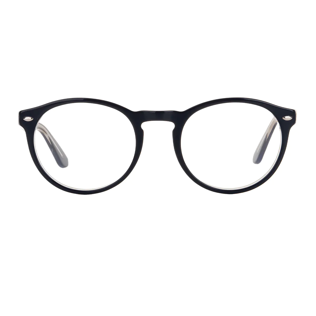Round Blue Eyeglasses