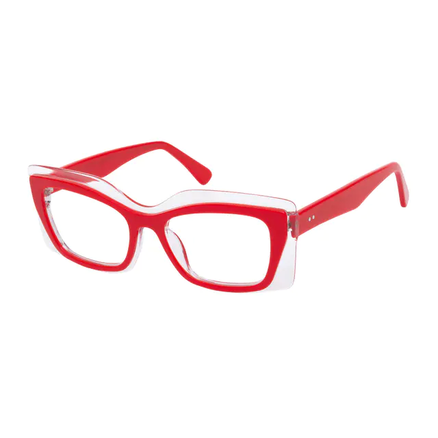 Square Red Eyeglasses