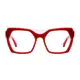 Square Transparent Red Eyeglasses