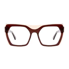 Square Transparent Brown Eyeglasses