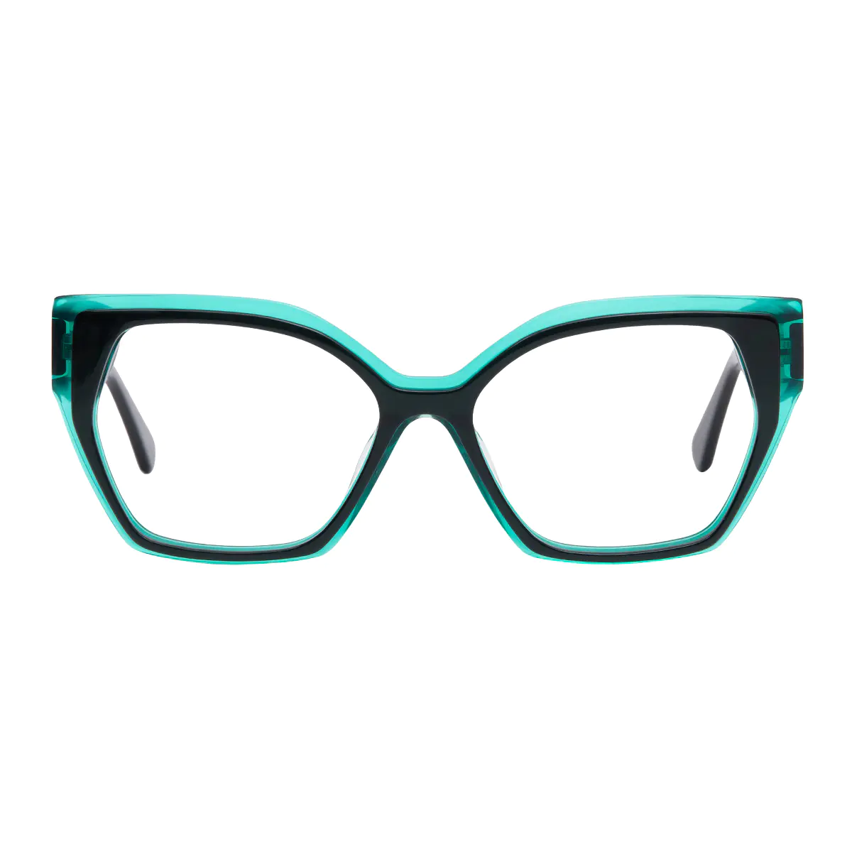 Geometric Black/Green Eyeglasses