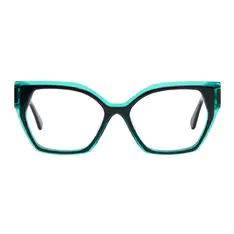 Geometric Black/Green Eyeglasses