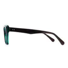 Geometric Black/Green Eyeglasses
