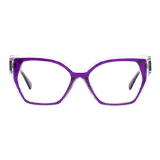 Geometric Transparent Purple Eyeglasses