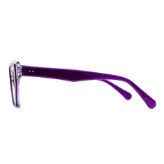 Geometric Transparent Purple Eyeglasses