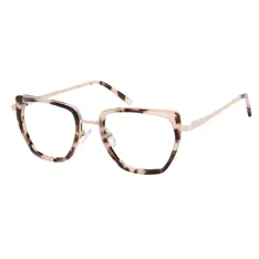 Square Pink Tortoiseshell Eyeglasses