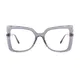 Square Transparent Gray Eyeglasses