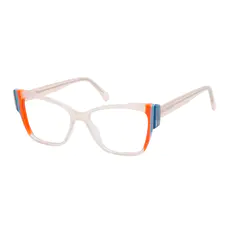 Rectangle Clear/Orange Eyeglasses