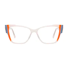 Rectangle Clear/Orange Eyeglasses