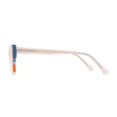 Rectangle Clear/Orange Eyeglasses