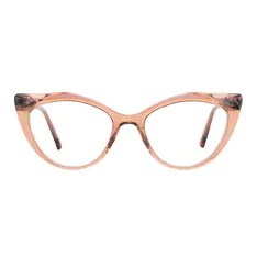 Cat-eye Transparent Brown Eyeglasses