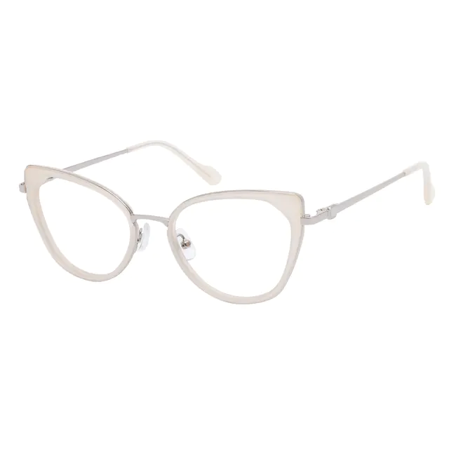 Cat-eye White Eyeglasses