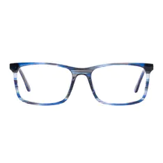 Rectangle Transparent Blue Eyeglasses