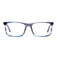 Rectangle Transparent Blue Eyeglasses
