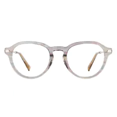 Oval Transparent Gray Eyeglasses