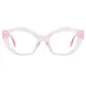 Geometric Transparent Pink Eyeglasses