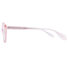Geometric Transparent Pink Eyeglasses