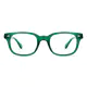 Square Transparent Green Eyeglasses