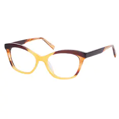 Cat-eye Brown/Yellow Eyeglasses