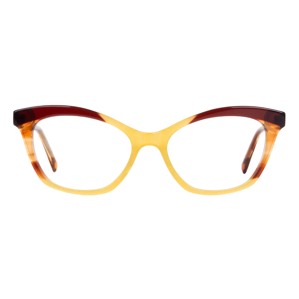 Cat-eye Brown/Yellow Eyeglasses