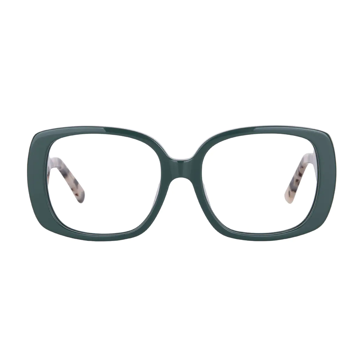 Square Dark Green Eyeglasses