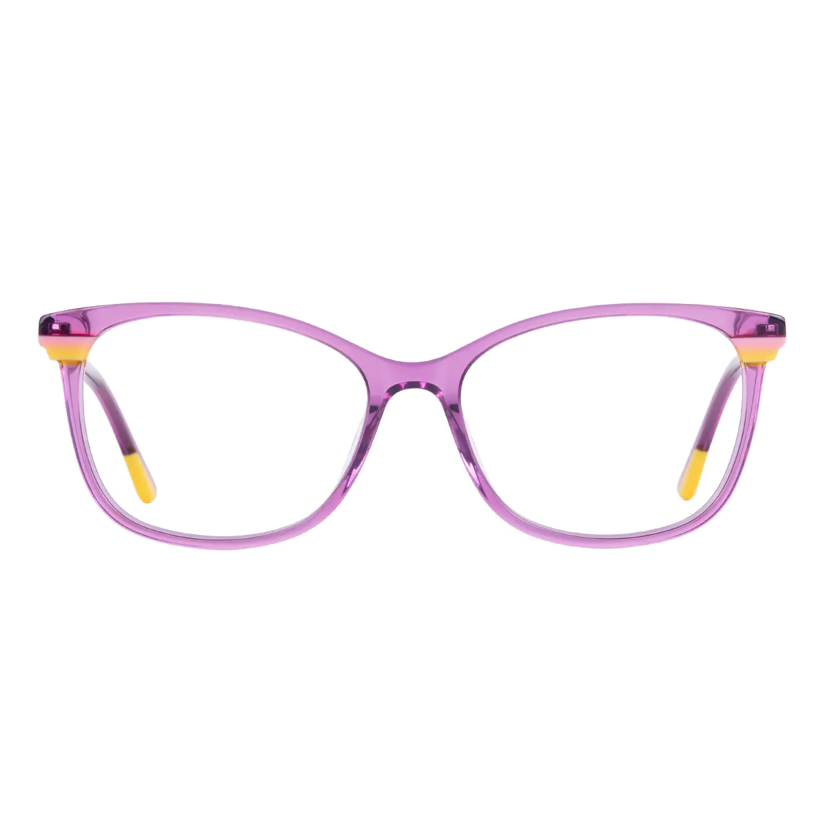 Rectangle Transparent Purple Eyeglasses