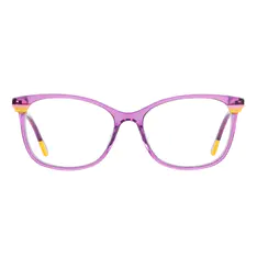 Rectangle Transparent Purple Eyeglasses