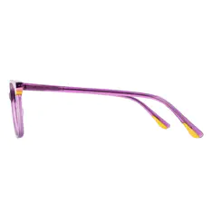 Rectangle Transparent Purple Eyeglasses