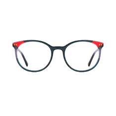 Oval Dark Green Eyeglasses