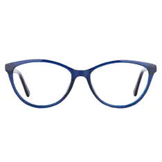 Oval Blue Eyeglasses
