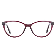 Oval Red Eyeglasses