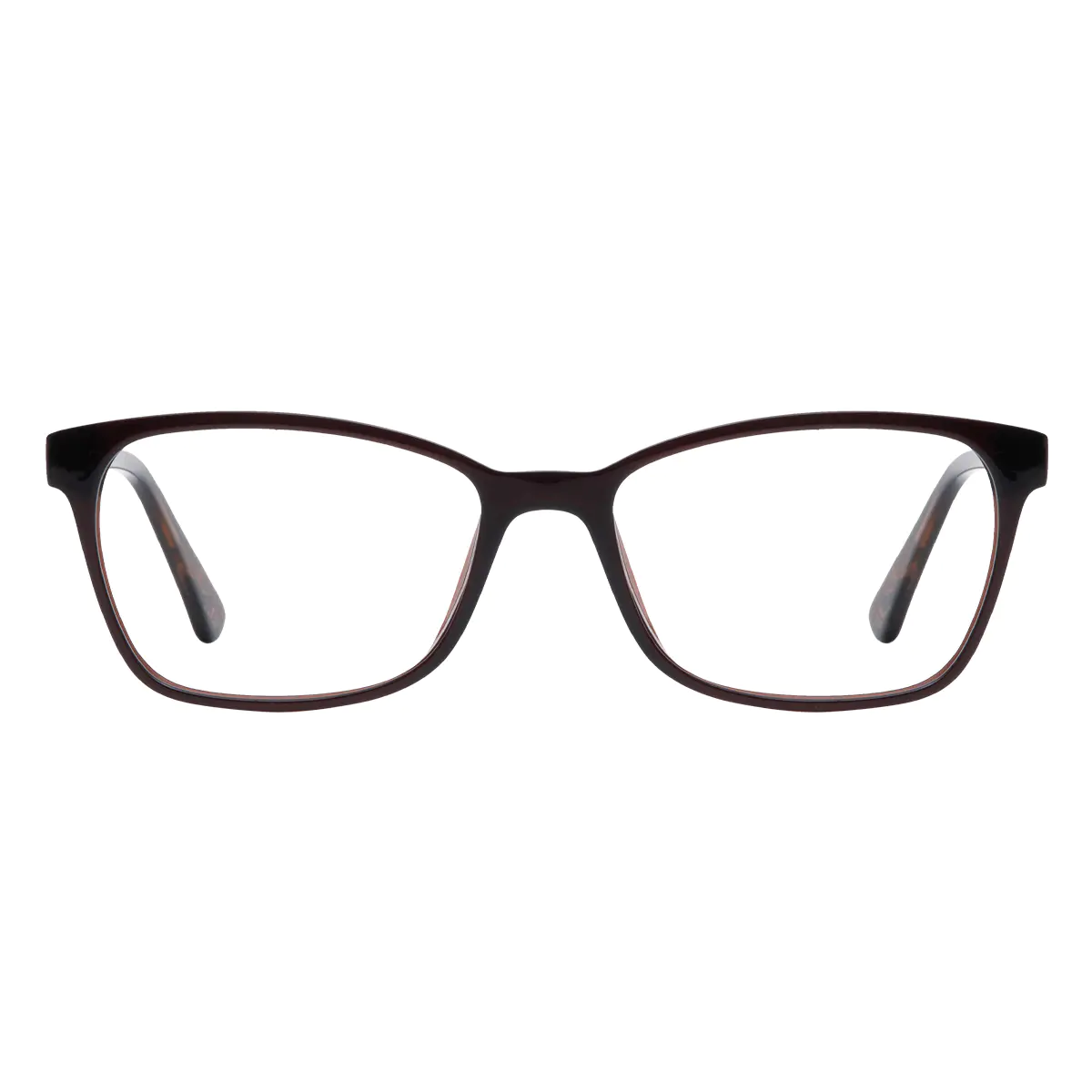 Rectangle Brown Eyeglasses