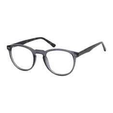 Round Transparent Gray Eyeglasses