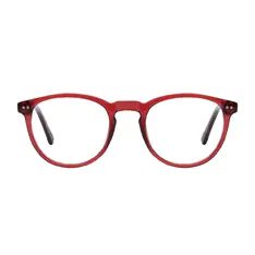 Round Transparent Red Eyeglasses