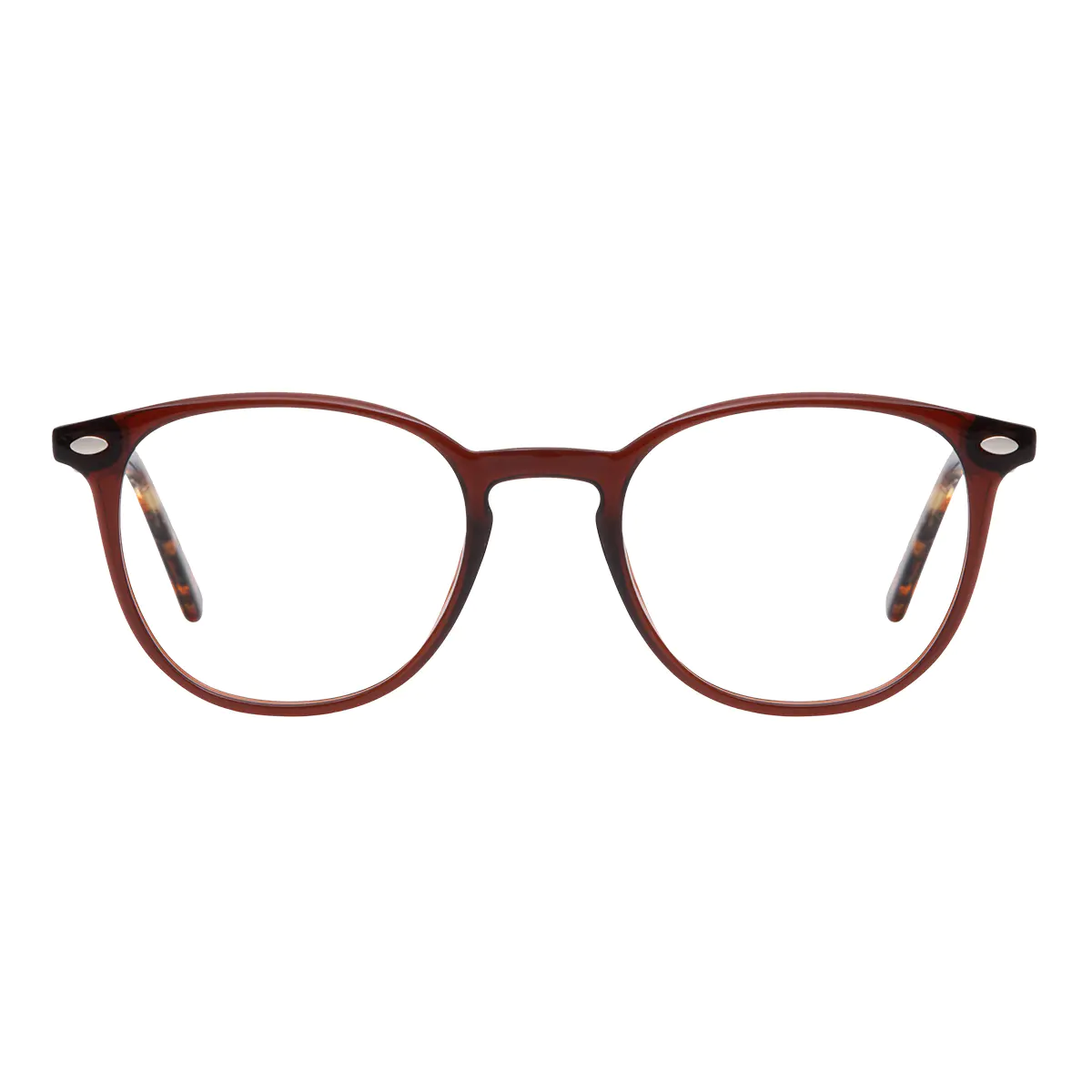 Round Brown Eyeglasses