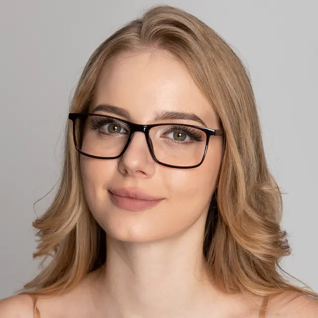 Rectangle Brown Eyeglasses