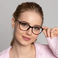 Oval Gray Eyeglasses