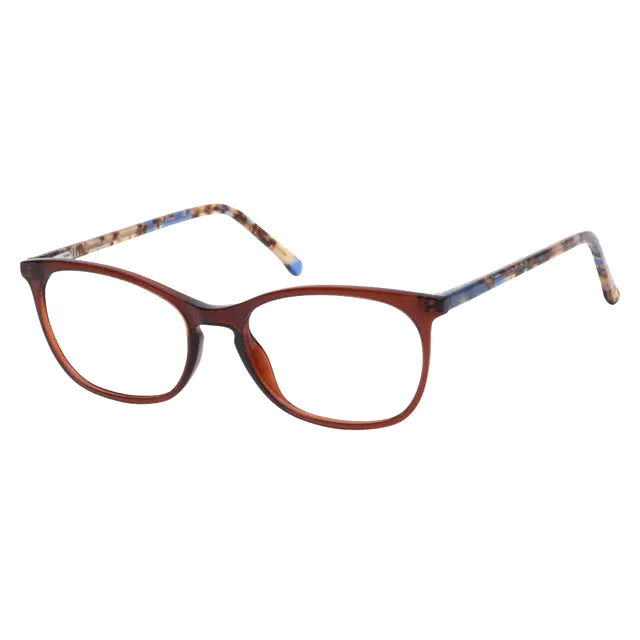 Oval Brown Eyeglasses