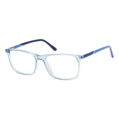 Rectangle Transparent Blue Eyeglasses